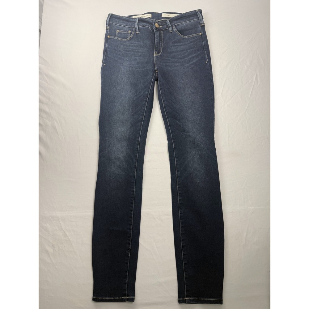 Pilcro 26 Serif Straight Leg Jeans Dark Wash Stretch Denim Anthropologie